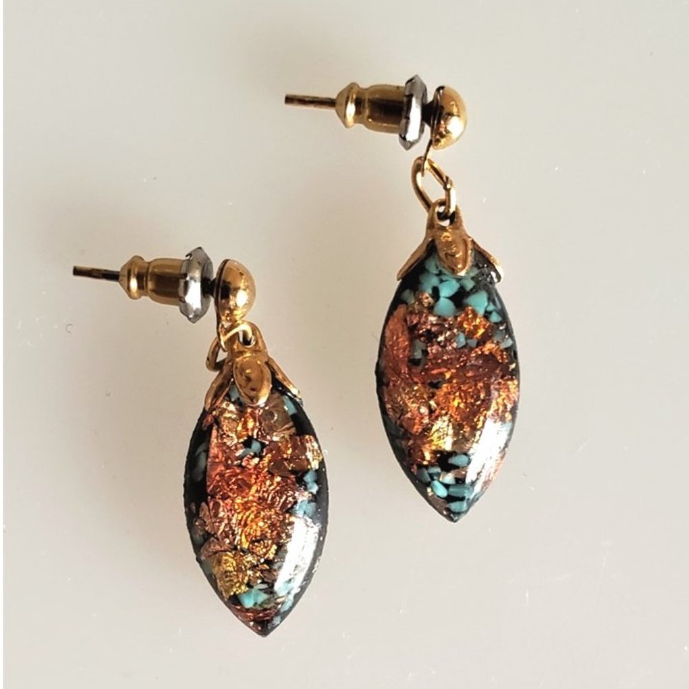 Vintage "Dark Opal" Earrings